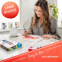 Caja de acuarelas Crafts 4 All con 12 tubos de pintura de la mejor calidad, para artistas, estudiantes y principiantes; perfectas para pintar paisajes y retratos sobre lienzo - Arteztik
