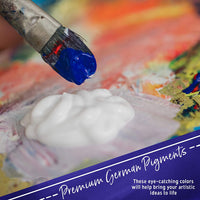 Crafts 4 ALL - Juego de pintura acrílica (24 colores, ideal para lienzos, madera, cerámica, tela) Colores vibrantes y no tóxicos. Pigmentos ricos de calidad duradera para principiantes, estudiantes y artistas profesionales. - Arteztik

