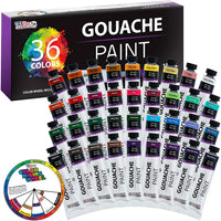 U.S. Art Supply Professional - Juego de 36 pinturas de colores en tubos grandes de 0.6 fl oz - Rueda de mezcla de colores - Arteztik
