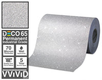 VViViD - Rollo de vinilo adhesivo permanente para manualidades con purpurina plateada DECO65 (6.0 ft x 8.3 ft) - Arteztik
