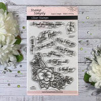 Stamp Simply Clear Sellos primavera Pansies Floral Cluster 4 x 6 pulgadas hoja – 11 piezas - Arteztik
