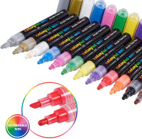 Bolígrafos de pintura – 12 bolígrafos de pintura acrílica, kit de pintura de roca para pintar rocas, guijarros, vidrio, cerámica, madera, porcelana permanente a base de agua impermeable rotuladores con punta reversible de 3 a 0.197 in - Arteztik
