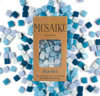 Mosaiko Green Mix 10.58 oz (10.5 onzas) - Azulejos de cristal de mosaico para manualidades, piezas cuadradas manchadas de primera calidad, 0.4 in x 0.4 in, perfecto para decoración del hogar, manualidades de bricolaje, arte de píxeles, juegos infantiles, - Arteztik
