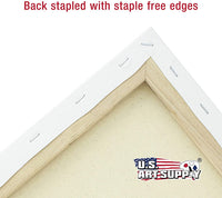 U.S. Art Supply 24 x 30 pulgadas lienzo estirado, 12 onzas imprimado, paquete de 6 unidades, color blanco profesional de 0.7 in, peso pesado, sin ácidos, pintura acrílica, pintura al óleo - Arteztik
