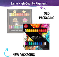 Crafts 4 All 24 - Juego de pintura para acuarelas de alta calidad para artistas, estudiantes y principiantes, perfecto para pinturas de paisajes y retratos en lienzo (24 x 0.4 fl oz) - Arteztik
