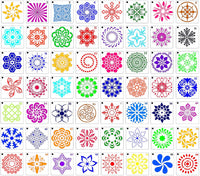 Juego de 56 plantillas de mandala para pintar y dibujar en madera de roca - Arteztik
