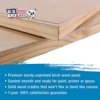 U.S. Art Supply - Lote de 2 lienzos de madera de abedul para pintar madera de abedul de 16.0 x 20.0 in, acrílico, aceite, acuarela, endémico - Arteztik

