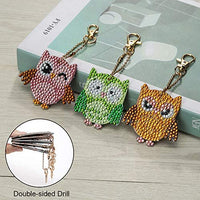 Soleebee 5 piezas DIY 5D completo taladro diamante pintura llavero por número Kit mosaico hacer doble cara taladro colgante cristal Rhinestones llavero bolsa regalo (mariposa) - Arteztik
