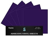 Vinilo permanente de 12.0 in x 12.0 in, 5 paquetes de vinilo brillante para interior y exterior, con reverso adhesivo en acabado brillante para silueta y crricut para hacer monogramas pegatinas y letras. - Arteztik
