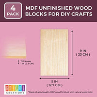 Bright Creations bloques de madera sin terminar para manualidades, bloque de letreros, juegos para niños (7 x 7 in, 4 unidades) - Arteztik
