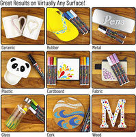 Paint Pens for Rock Painting, Stone, Ceramic, Glass, Wood. 21 Oil Based Pens by Chromatek. Medium Tip. Waterproof. Quick Drying. Never Fade. Online Video Tutorials, Ebook With Dozens of Ideas and Lessons. - Arteztik
