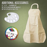 U.S. Art Supply Kit de pintura y pintura para fiesta de arte – 6 caballete, 12 tubos de pintura, 12 paneles de lienzo, 6 juegos de pinceles y 6 delantales - Arteztik
