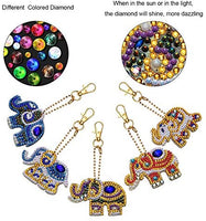 Soleebee 5 piezas DIY 5D completo taladro diamante pintura llavero por número Kit mosaico hacer doble cara taladro colgante cristal Rhinestones llavero bolsa regalo (mariposa) - Arteztik
