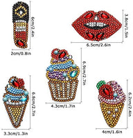 Soleebee - Juego de 10 llaveros de pintura con diamantes 5D para hacer mosaicos, con colgante de doble cara y brillantes de cristal, ideal como regalo (crema de fruta/hielo) - Arteztik
