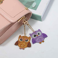 Soleebee 5 piezas DIY 5D completo taladro diamante pintura llavero por número Kit mosaico hacer doble cara taladro colgante cristal Rhinestones llavero bolsa regalo (mariposa) - Arteztik
