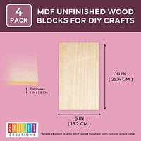 Bright Creations bloques de madera sin terminar para manualidades, bloque de letreros, juegos para niños (7 x 7 in, 4 unidades) - Arteztik
