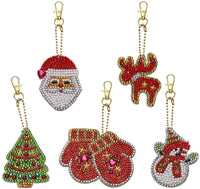 Soleebee 5 piezas DIY 5D completo taladro diamante pintura llavero por número Kit mosaico hacer doble cara taladro colgante cristal Rhinestones llavero bolsa regalo (mariposa) - Arteztik
