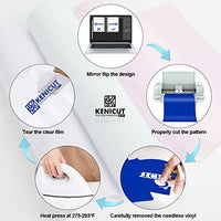 KENICUT PU transferencia de calor adhesivo rollo de vinilo 100.1 x 11.5 ft para camiseta DIY (azul)
