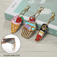 Soleebee 5 piezas DIY 5D completo taladro diamante pintura llavero por número Kit mosaico hacer doble cara taladro colgante cristal Rhinestones llavero bolsa regalo (mariposa) - Arteztik

