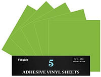 Vinilo permanente de 12.0 in x 12.0 in, 5 paquetes de vinilo brillante para interior y exterior, con reverso adhesivo en acabado brillante para silueta y crricut para hacer monogramas pegatinas y letras. - Arteztik

