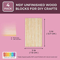 Bright Creations bloques de madera sin terminar para manualidades, bloque de letreros, juegos para niños (7 x 7 in, 4 unidades) - Arteztik
