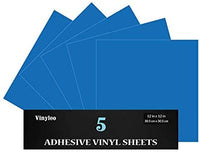 Vinilo permanente de 12.0 in x 12.0 in, 5 paquetes de vinilo brillante para interior y exterior, con reverso adhesivo en acabado brillante para silueta y crricut para hacer monogramas pegatinas y letras. - Arteztik
