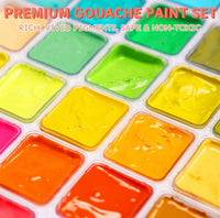 Juego de pintura Gouache, 56 colores x 1.0 fl oz, diseño único de taza de gelatina en una funda de transporte
